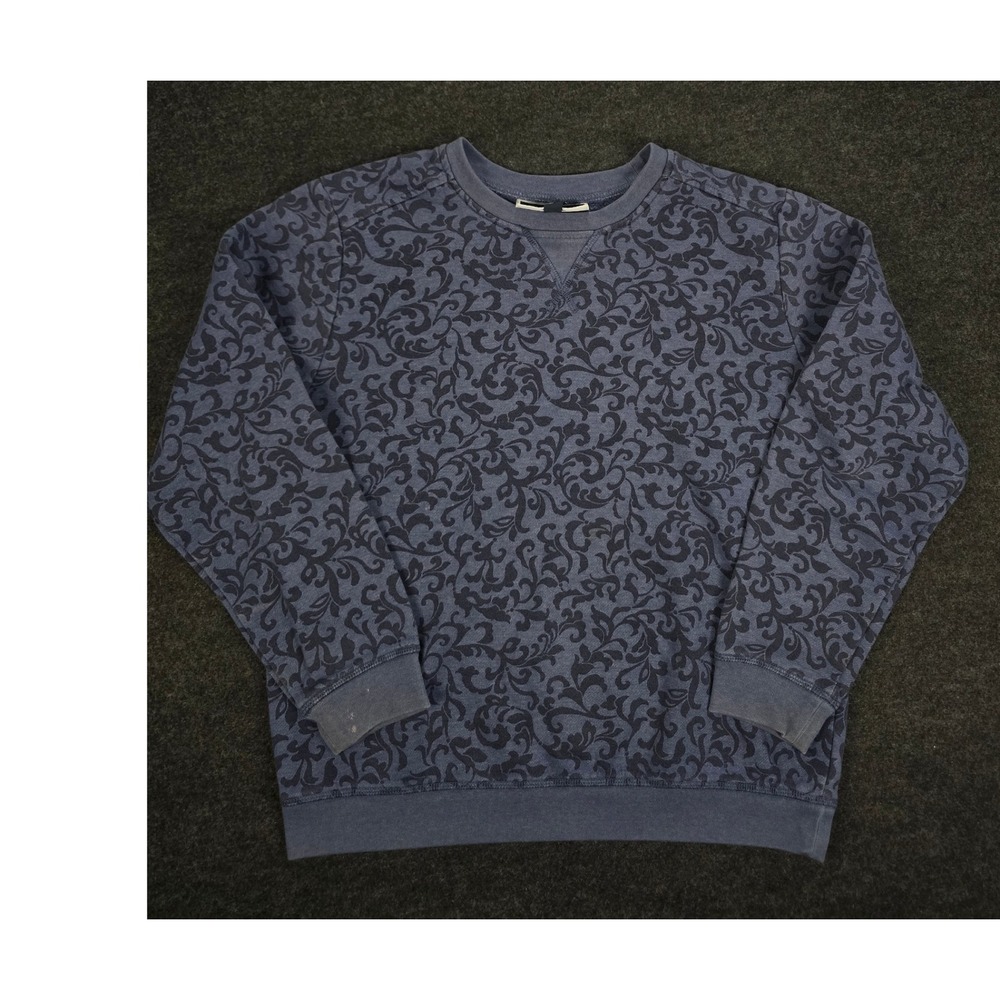 Vtg Karen Scott Sport Blue Black Floral Pattern Crewneck Sweatshirt Size S - Picture 5 of 10